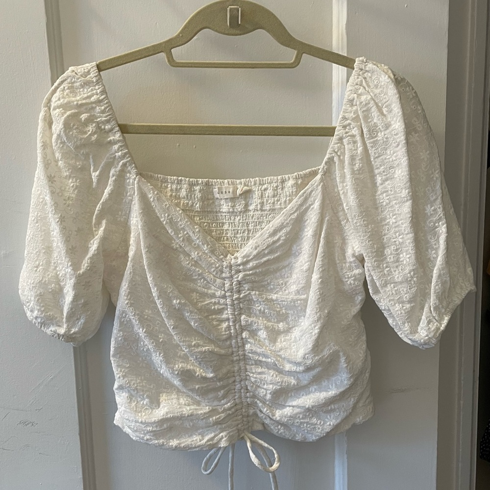 Lush White Eyelet Blouse